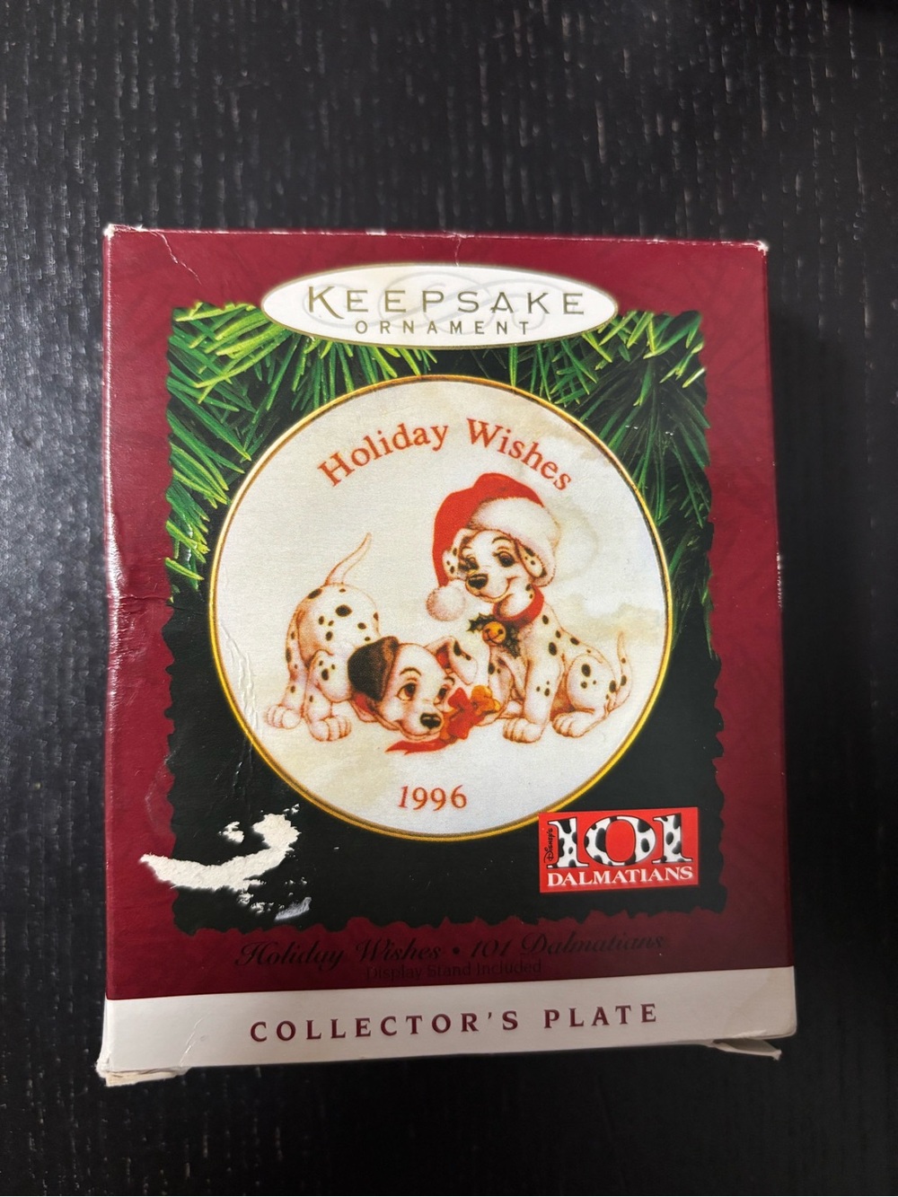 Vintage Keepsake 'Holiday Wishes' 101 Dalmatians Collector's Plate Ornament